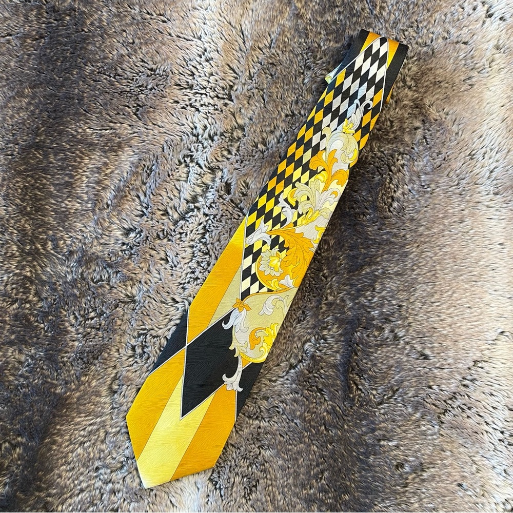 Vitaliano Pancaldi 100% Silk Abstract Geometric Italy Mens Tie